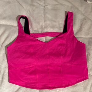 Fuchsia Sports Bra with Crossback Design
